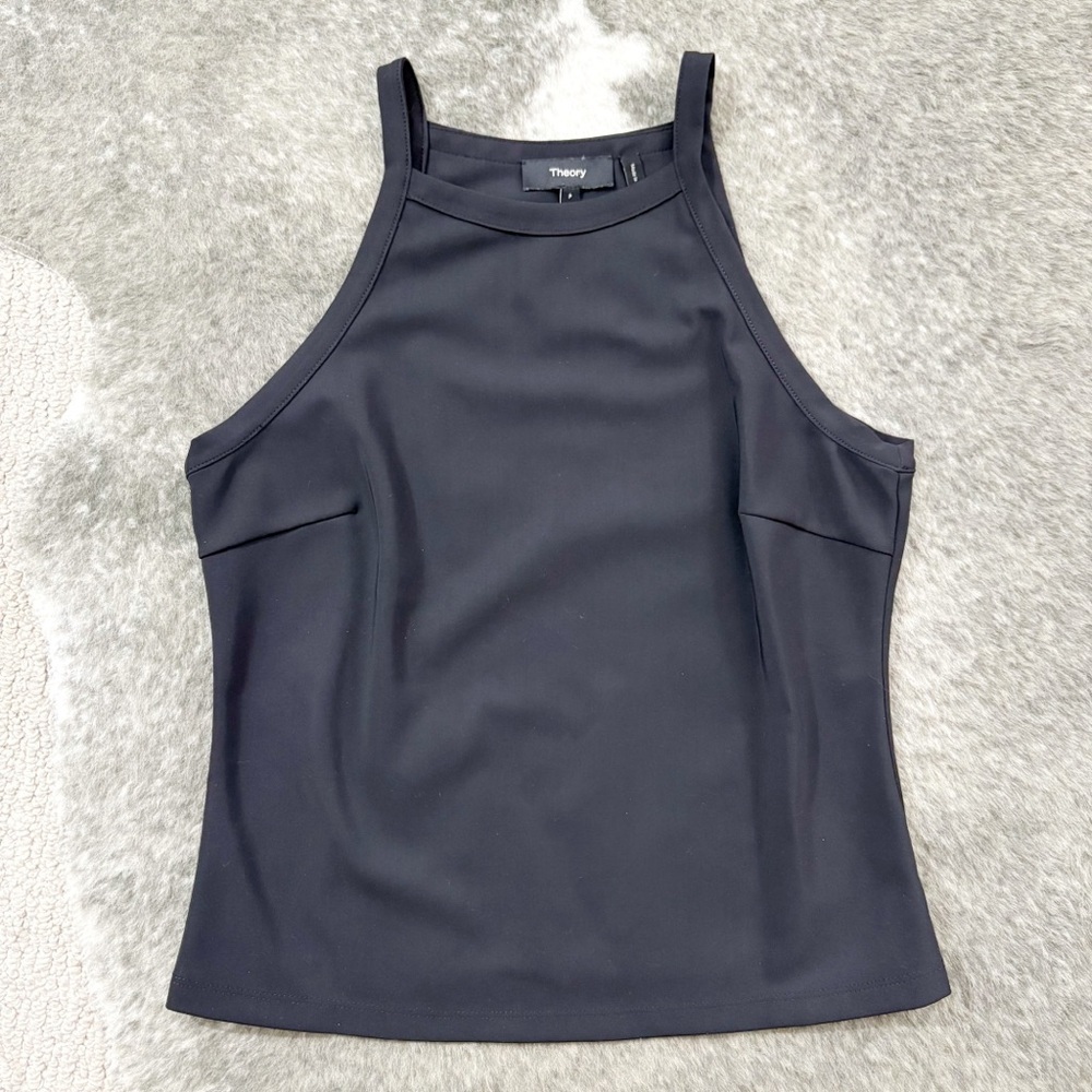 Theory Cropped Halter Tank Top Precision Ponte XS 0 P - Picture 4 of 10